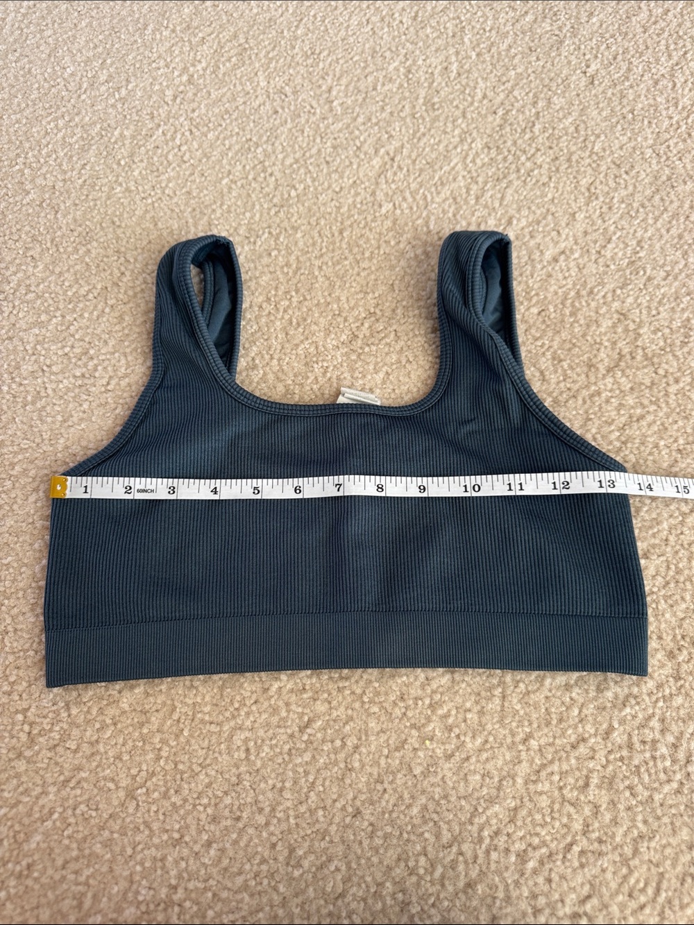 Fabletics Ribbed Square-Neck Bralette - Charcoal - Picture 4 of 5